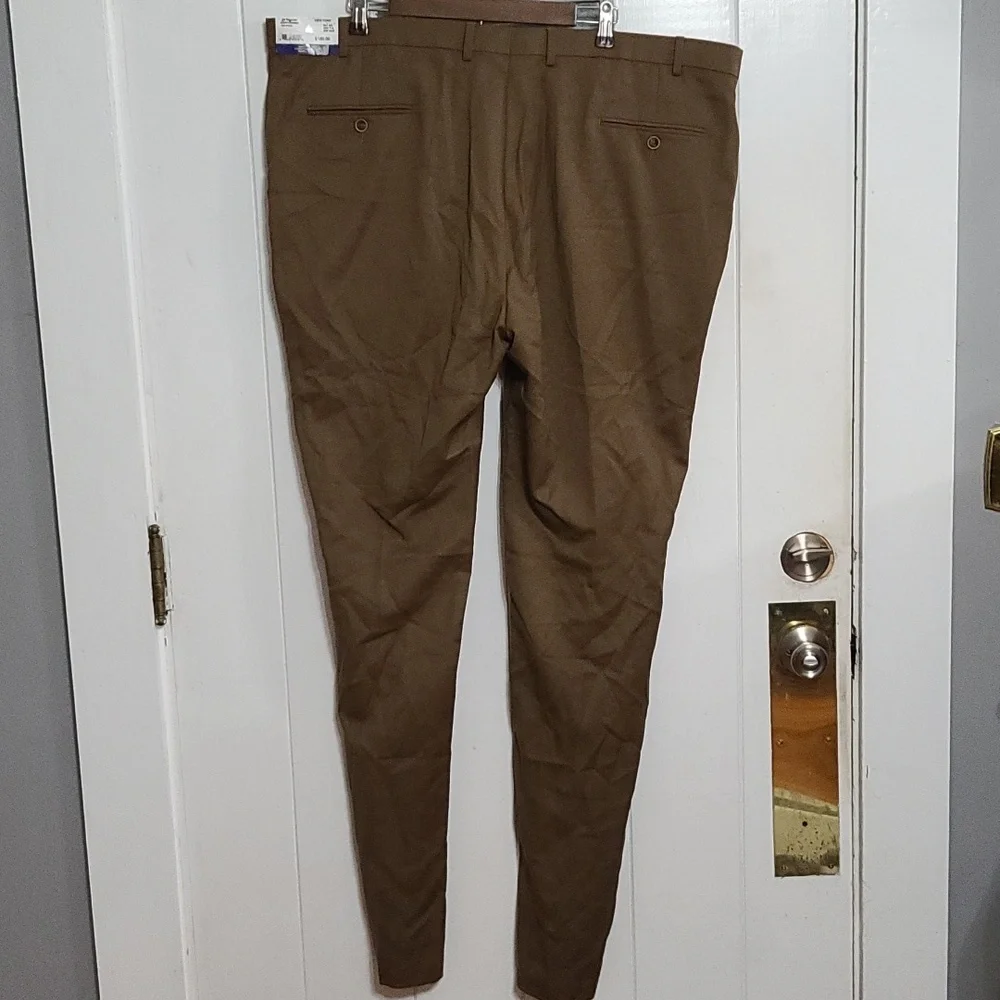 NWT Hart Schaffner Marx Mens 100% Wool Pants Chocolate Brown UNHEMMED 46 R‎